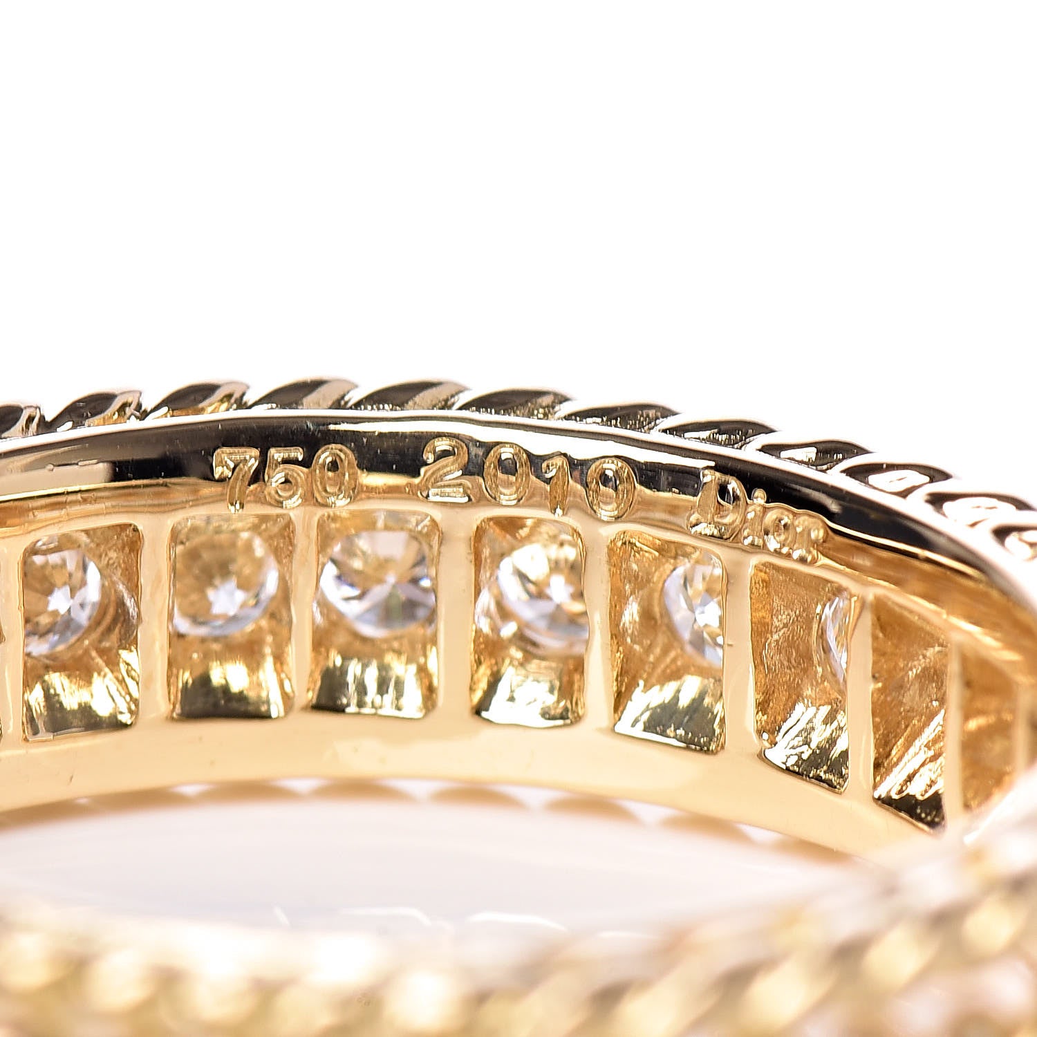 Christian Dior 18K Yellow Gold Diamond Eternity Band Ring 51 5.75 5 of 5