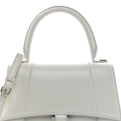 Balenciaga Shiny Box Calfskin Tonal B Small Hourglass Top Handle Bag White 8 of 10