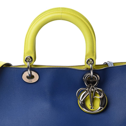 Christian Dior Smooth Calfskin Tri-Color Large Diorissimo Tote Blue Multicolor 15 of 15