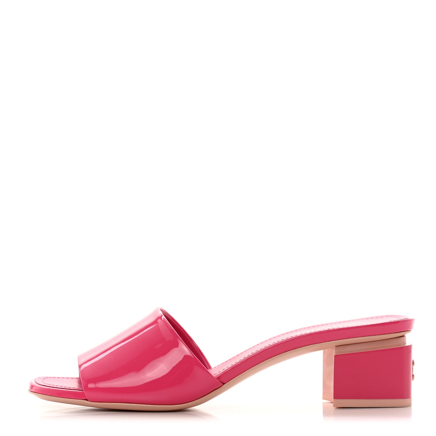 Chanel Patent Calfskin CC Mules 38.5 Dark Pink Light Pink 1 of 9