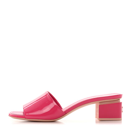 Chanel Patent Calfskin CC Mules 38.5 Dark Pink Light Pink 1 of 9