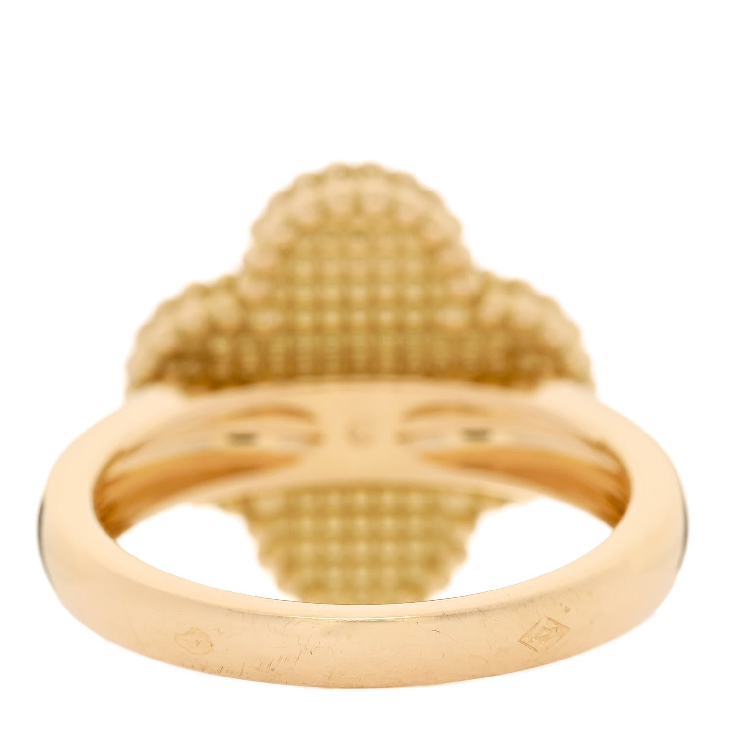 Van Cleef & Arpels 18K Yellow Gold Diamond Mother of Pearl Vintage Alhambra Ring 50 5.25 4 of 6