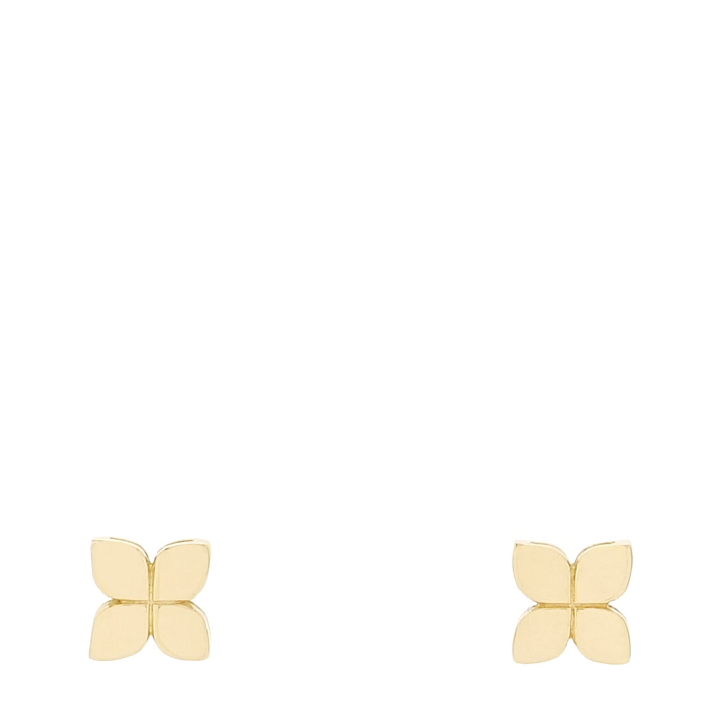 18K Yellow Gold Love in Verona Flower Stud Earrings