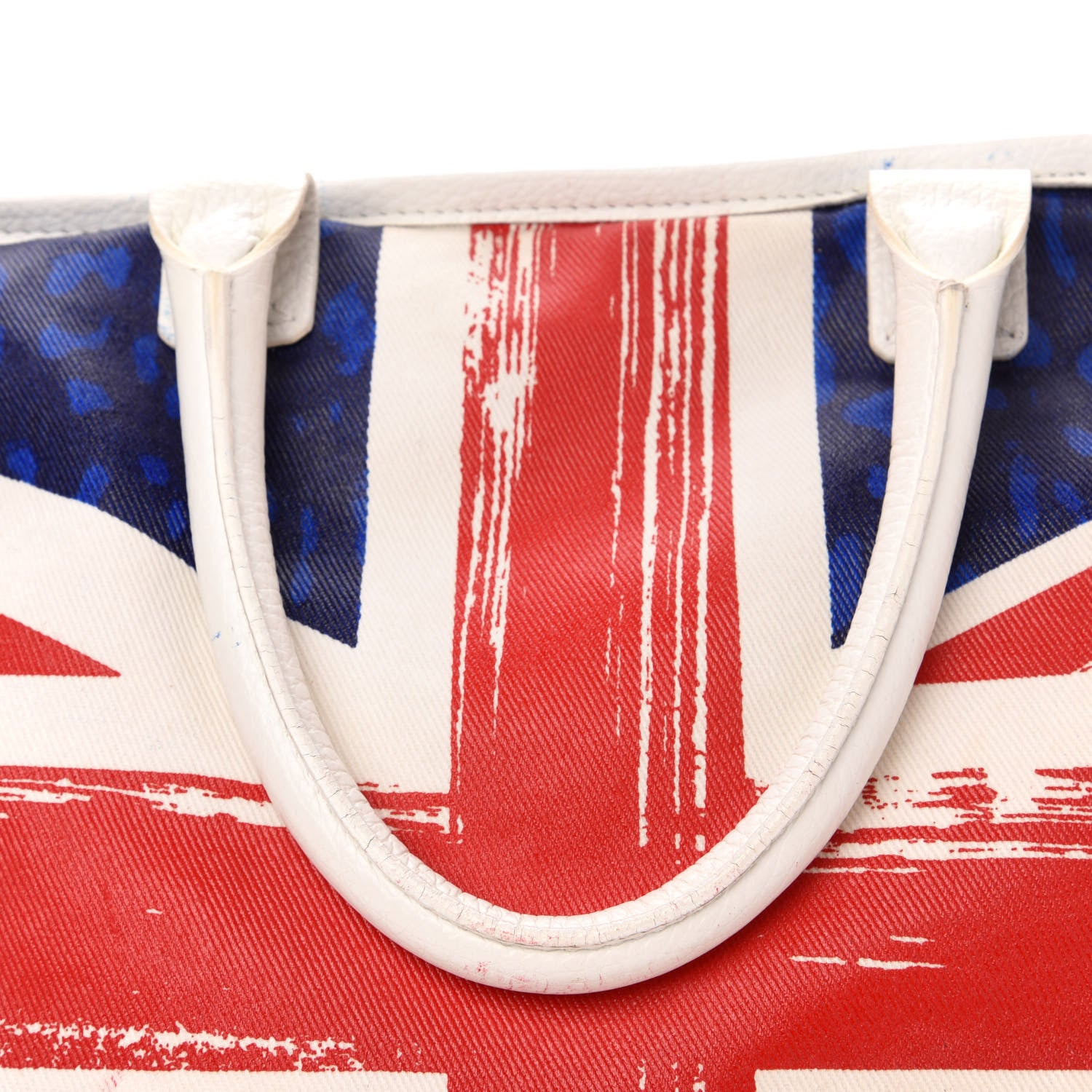 Jimmy Choo Denim Calfskin Studded Union Jack Print Tote 12 of 15