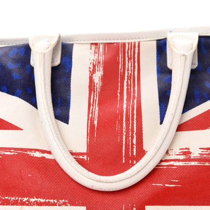 Jimmy Choo Denim Calfskin Studded Union Jack Print Tote 12 of 15