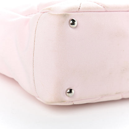 Chanel Coated Canvas Quilted Small Paris Biarritz Tote Pink 19 of 25