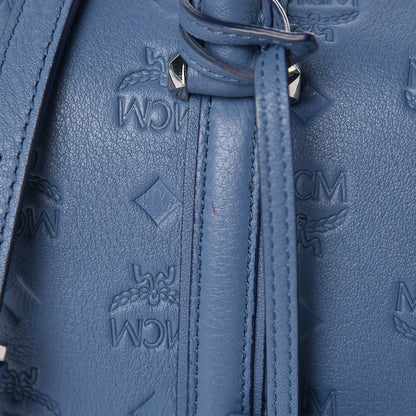 MCM Calfskin Ottomar Monogram Small Boston Bag Blue 15 of 17