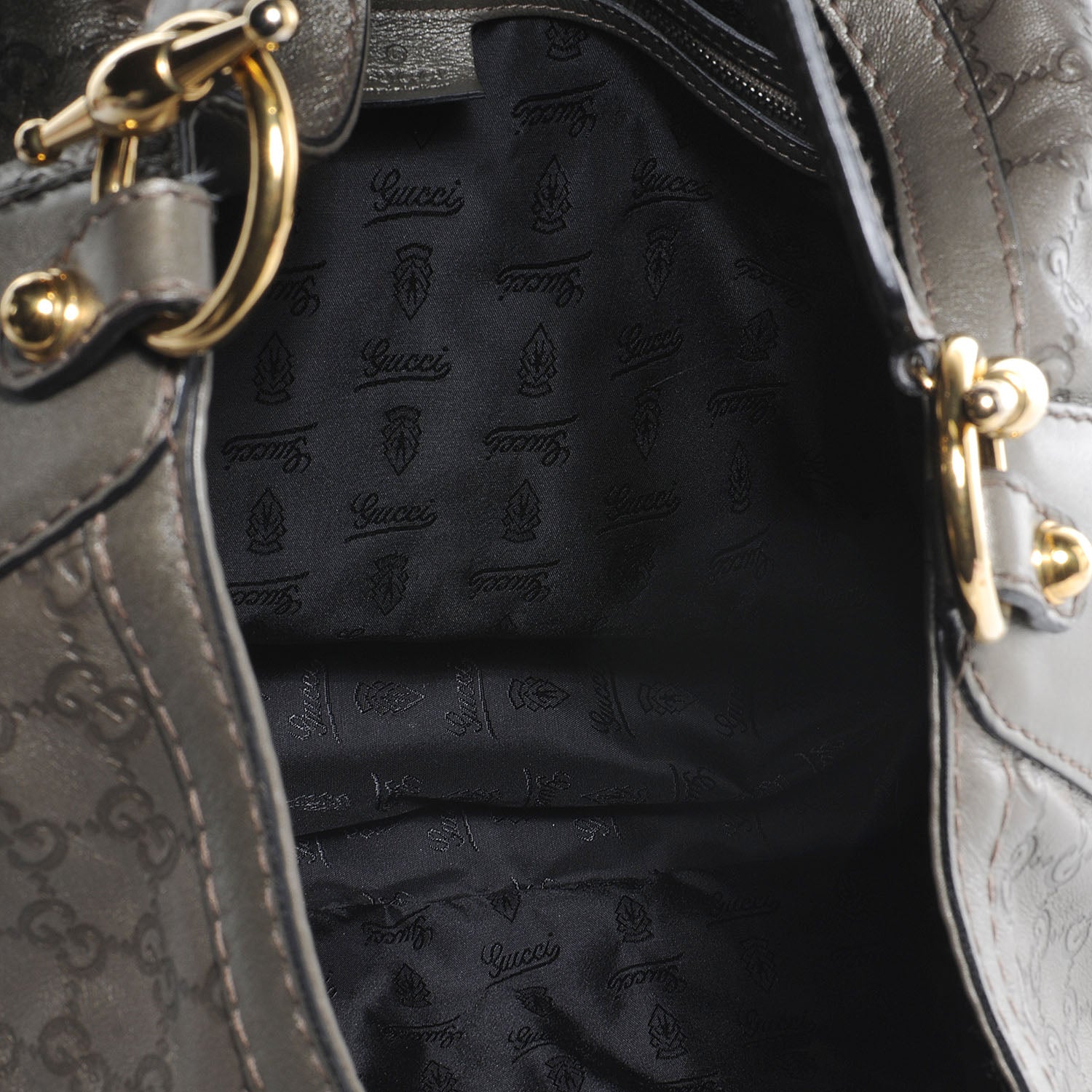 Gucci Guccissima Large Jockey Hobo Metallic Grey 5 of 7