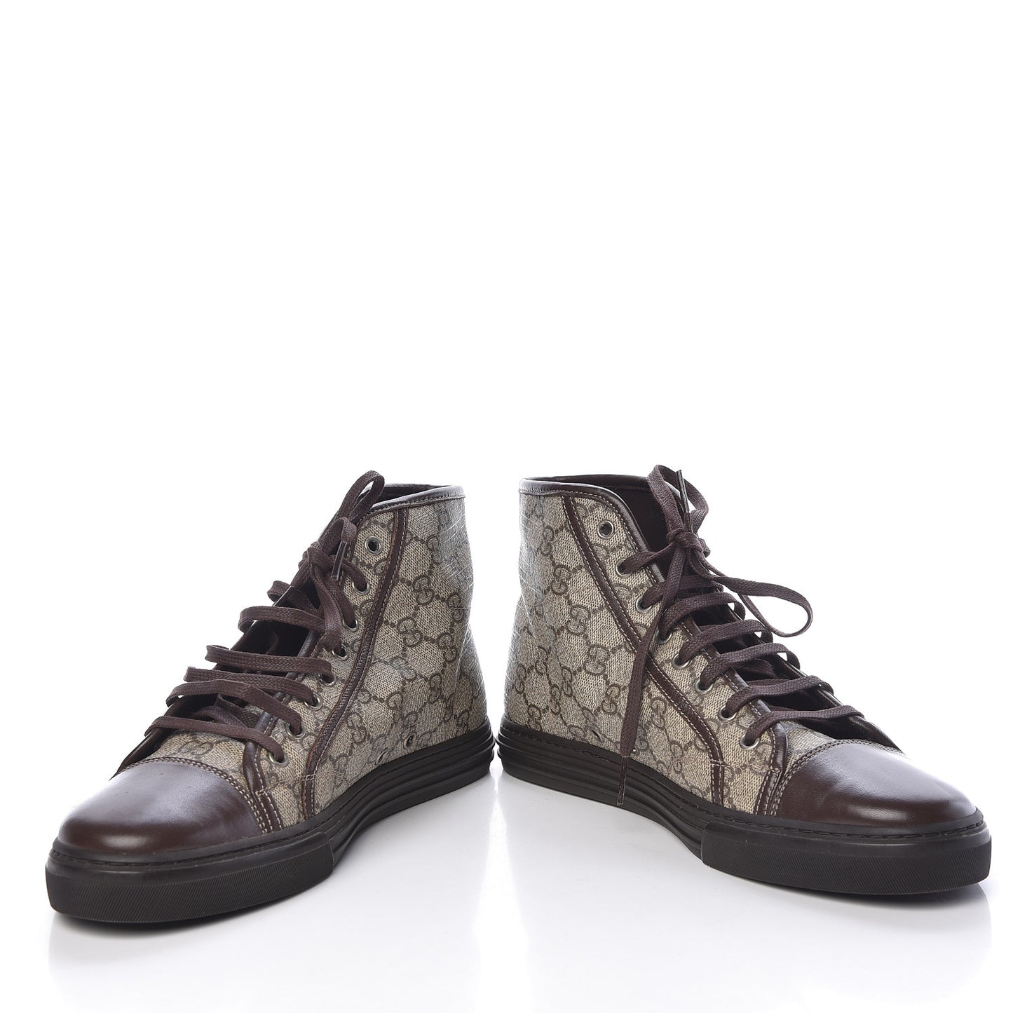 Monogram Mens High Top Sneaker 8.5 Dark Brown