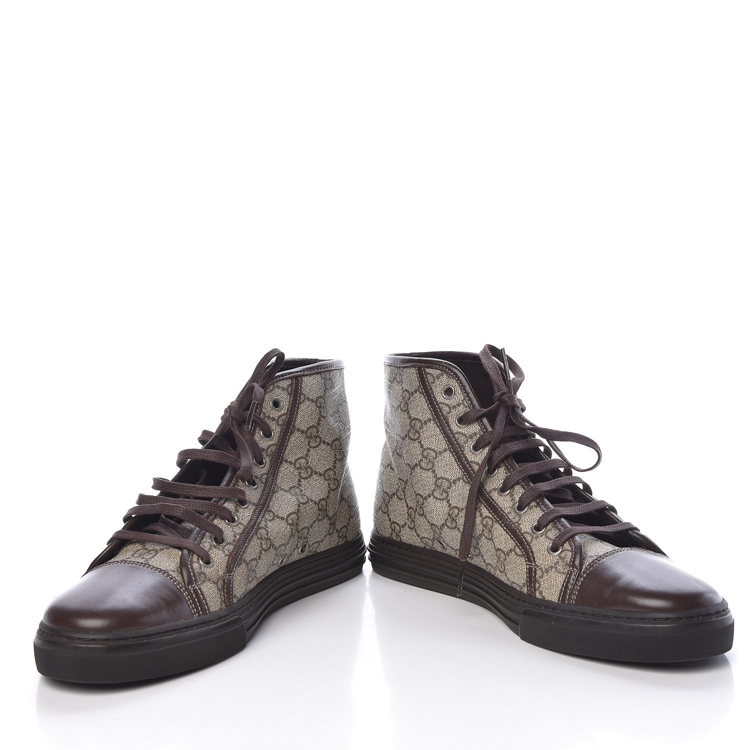 Gucci Monogram Mens High Top Sneaker 8.5 Dark Brown 5 of 10