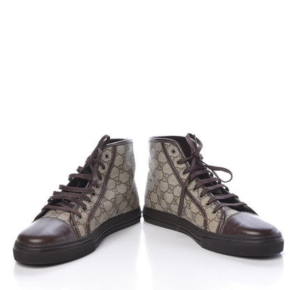 Gucci Monogram Mens High Top Sneaker 8.5 Dark Brown 5 of 10
