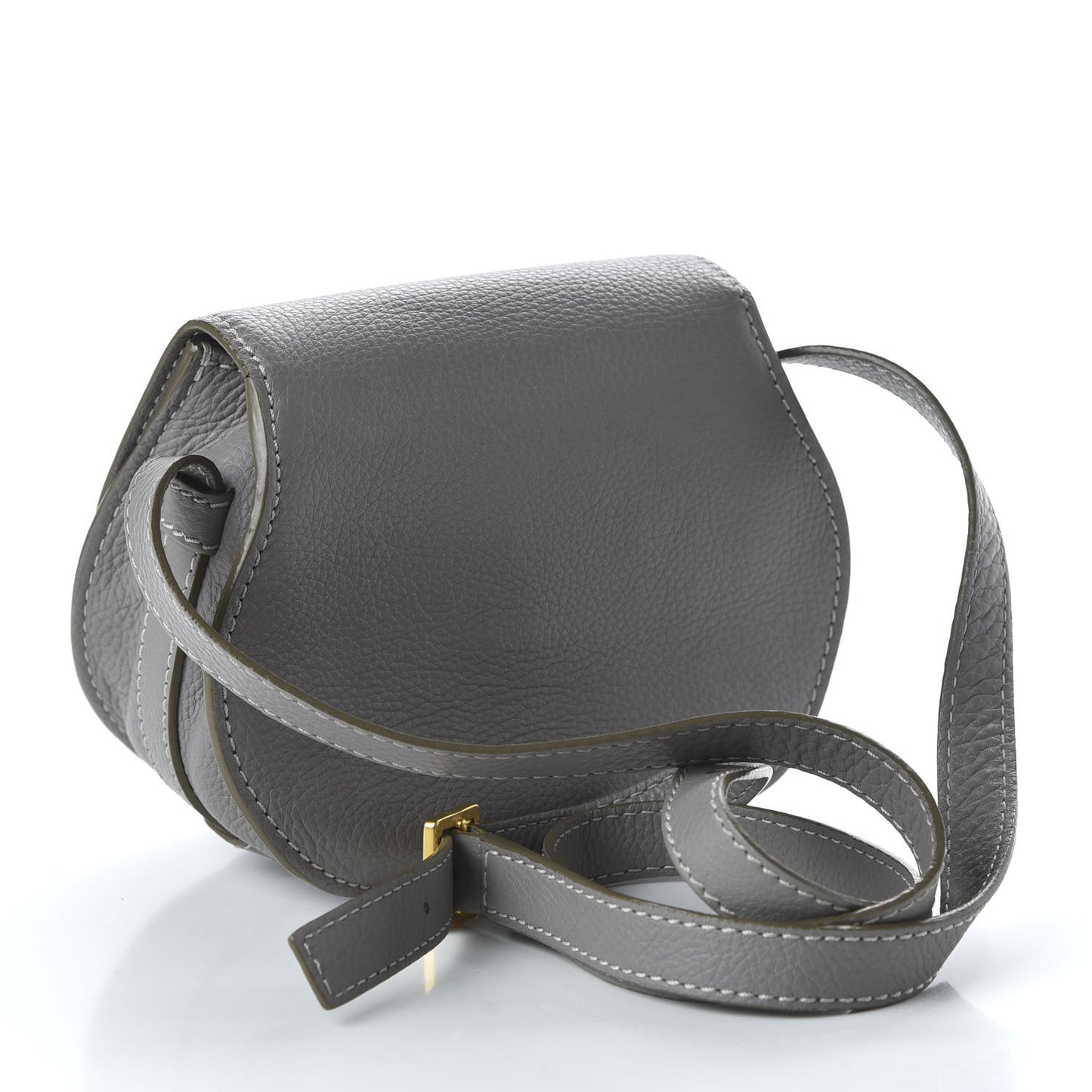 Calfskin Mini Marcie Round Crossbody Bag Cashmere Grey