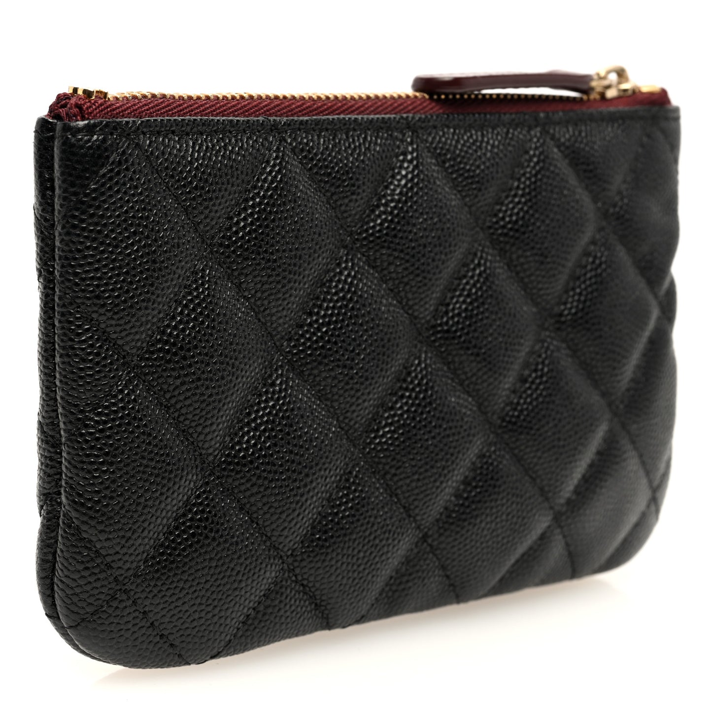 Caviar Quilted Small Cosmetic Case Black