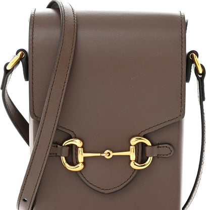 Gucci Boarded Plutone Calfskin Mini Horsebit 1955 Crossbody Bag New Acero 8 of 11