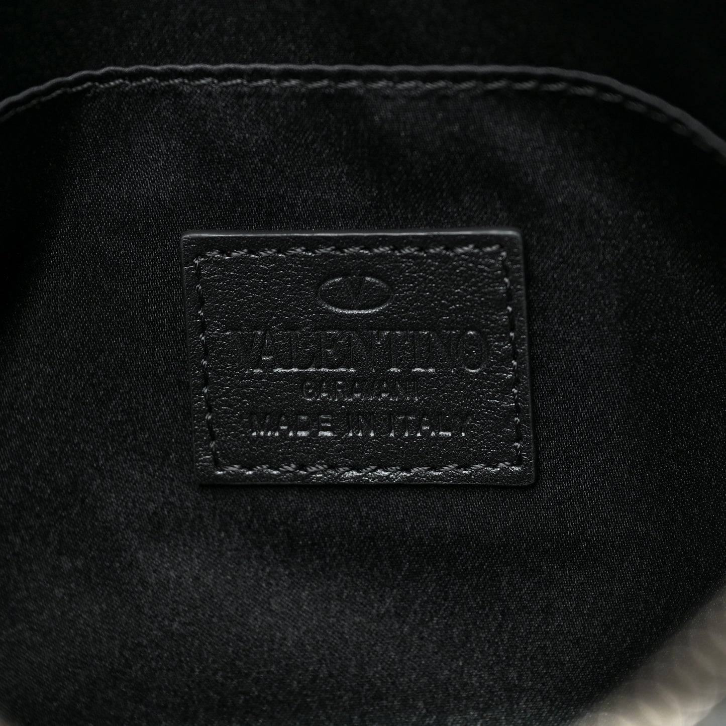 Vitello Studded Always Zip Pouch Black