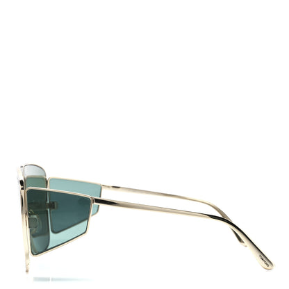 Tom Ford Square Spector Sunglasses TF 708 Green Gold 3 of 8