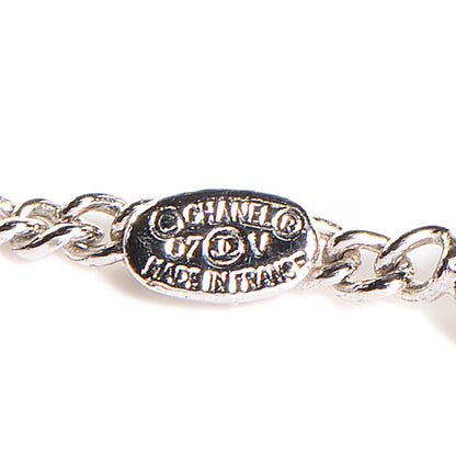 Chanel Crystal CC Timeless Necklace Silver 3 of 4