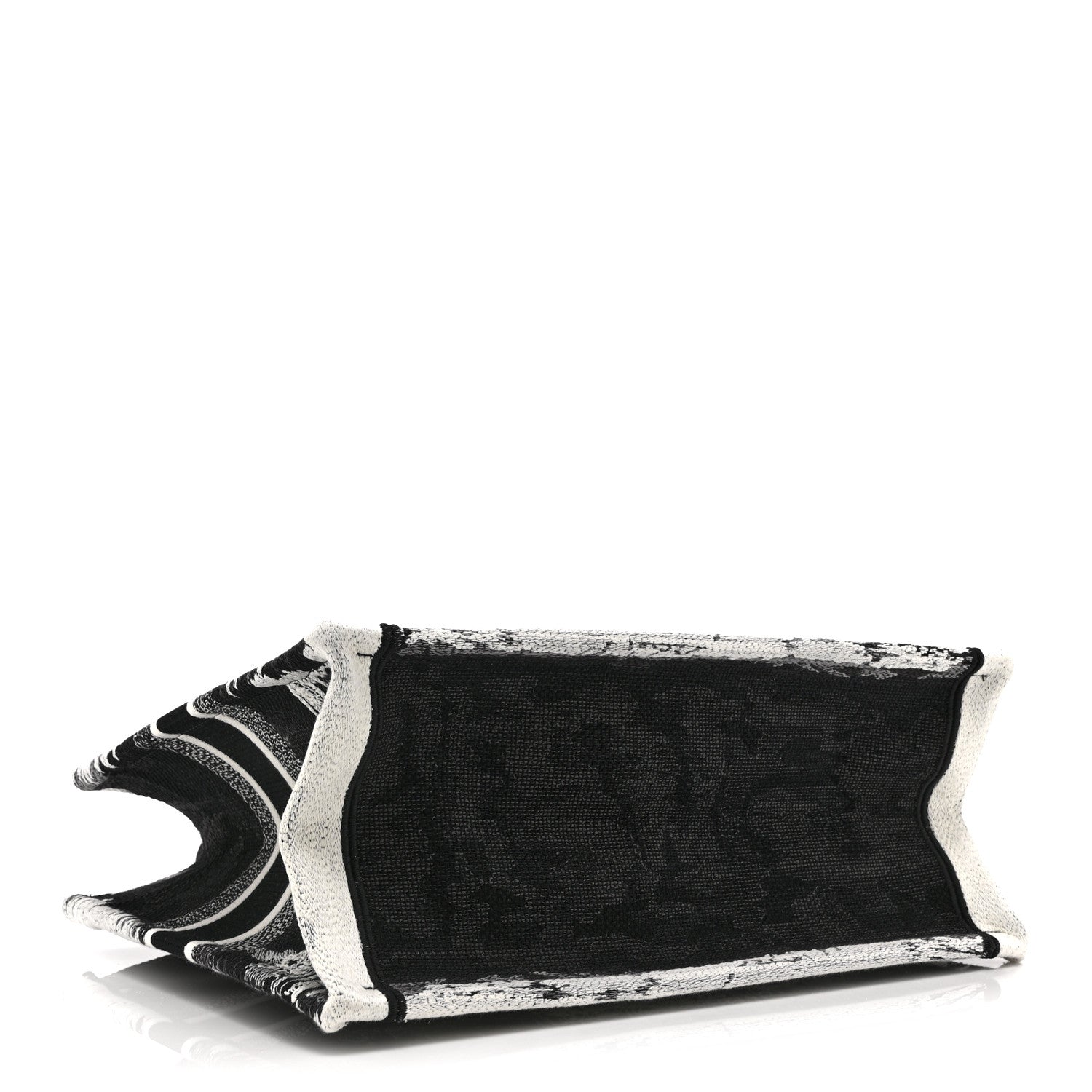 Christian Dior Canvas Embroidered Medium Paris Book Tote Black White 4 of 10
