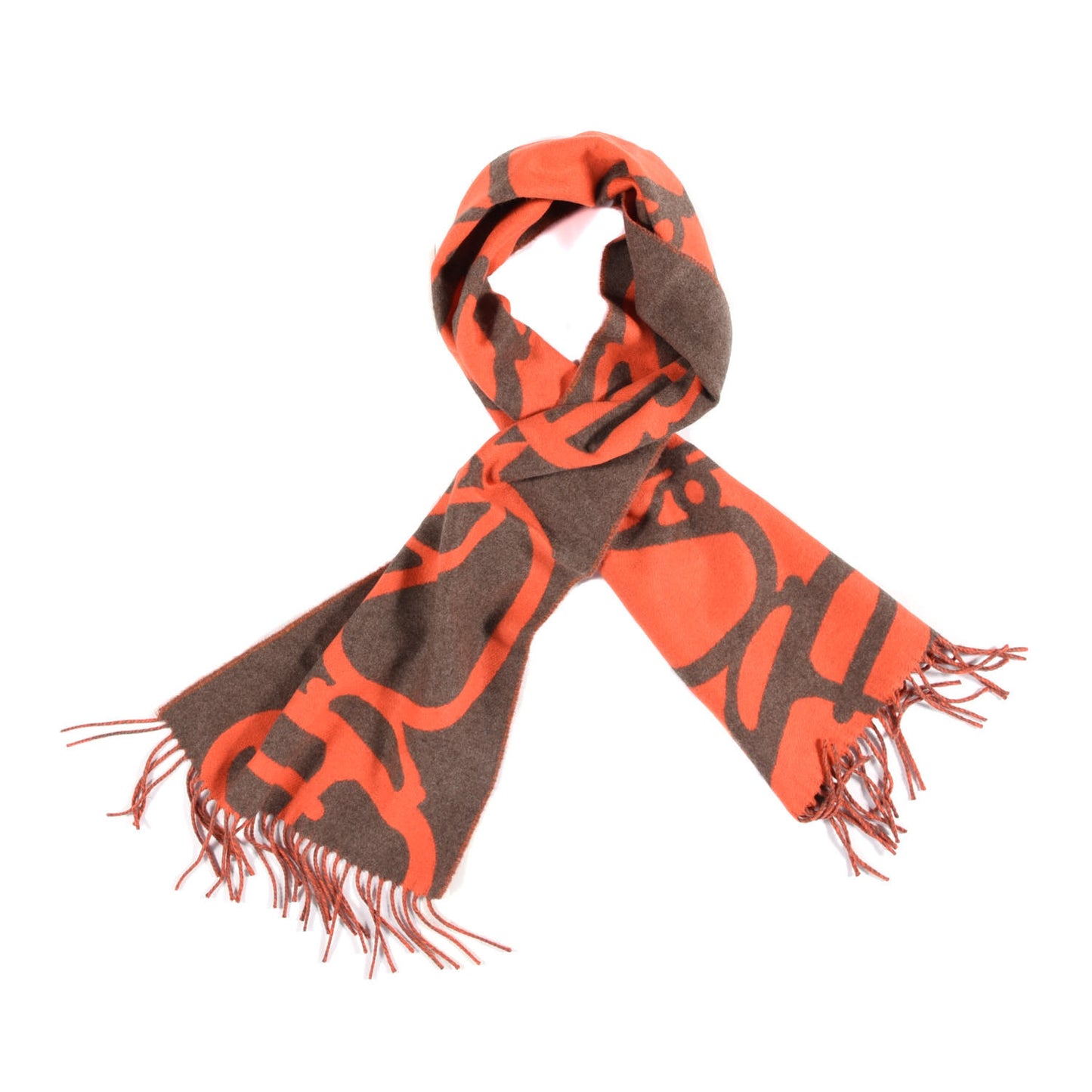 Cashmere Boucles et Camails Muffler Corail Ecorce
