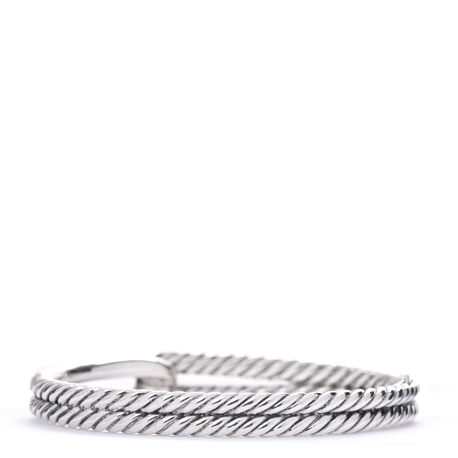 David Yurman Sterling Silver Diamond Pave 10mm Single Loop Labyrinth Bracelet 3 of 5