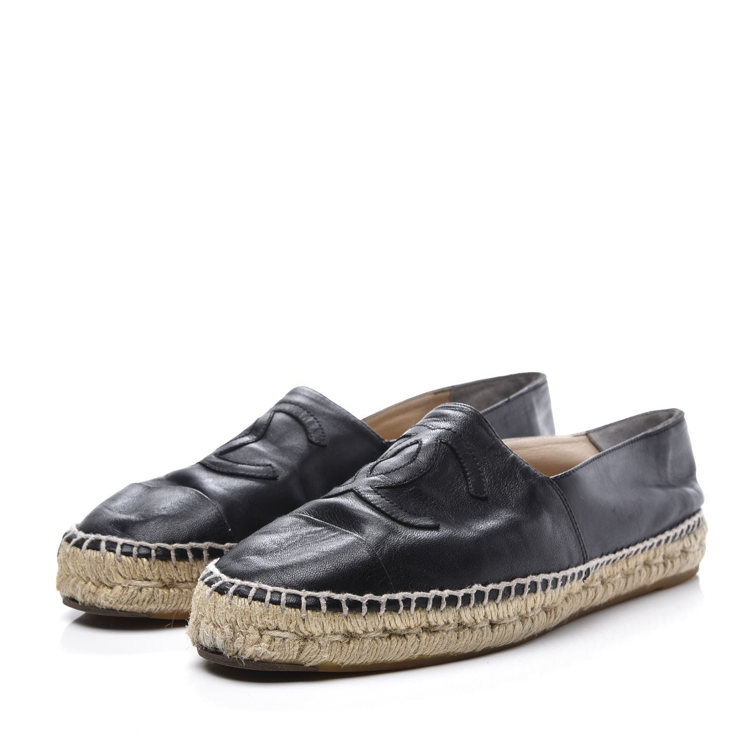 Chanel Lambskin CC Espadrilles 42 Black 2 of 10