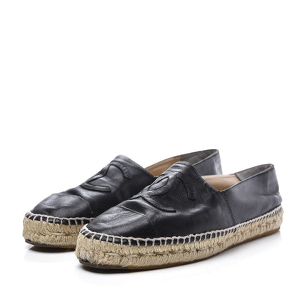Chanel Lambskin CC Espadrilles 42 Black 2 of 10