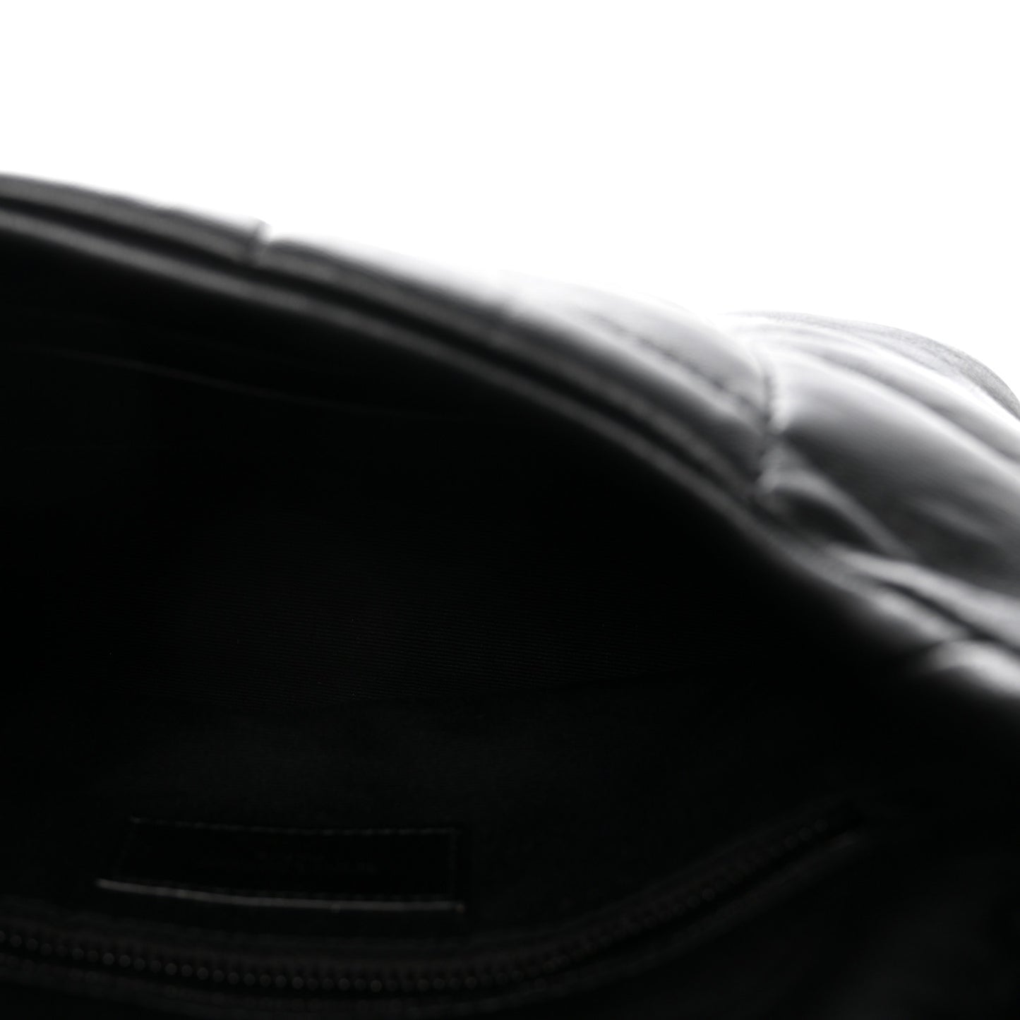 Calfskin Quilted Toy Loulou Puffer Monogram Monochrome Chain Satchel Black