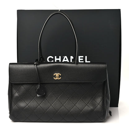 Chanel Grained Calfskin Stitched Urban Essentials Large Shopping Bag Black 12 of 12