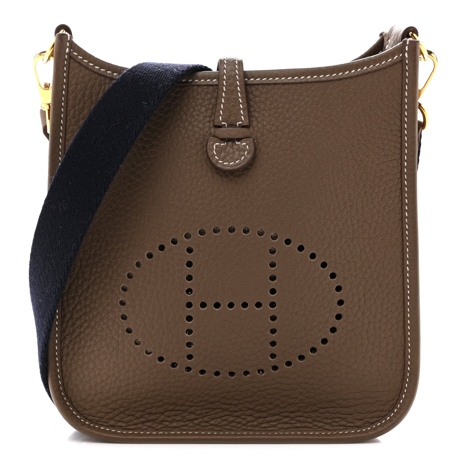 Hermes Taurillon Clemence Amazone Evelyne TPM Etoupe Bleu Indigo 1 of 11