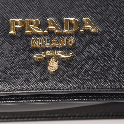 Prada Saffiano Lux Crossbody Bag Black 7 of 9