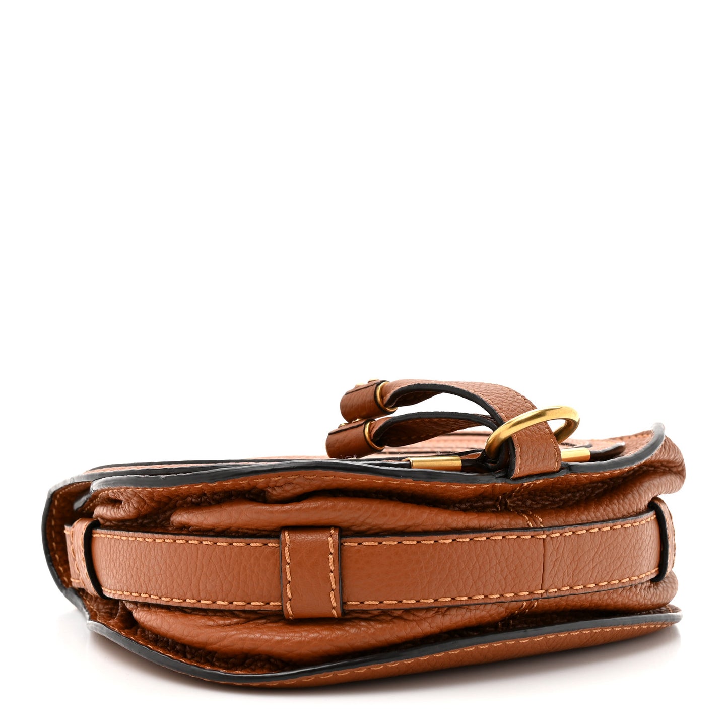 Calfskin Mini Marcie Round Crossbody Bag Tan