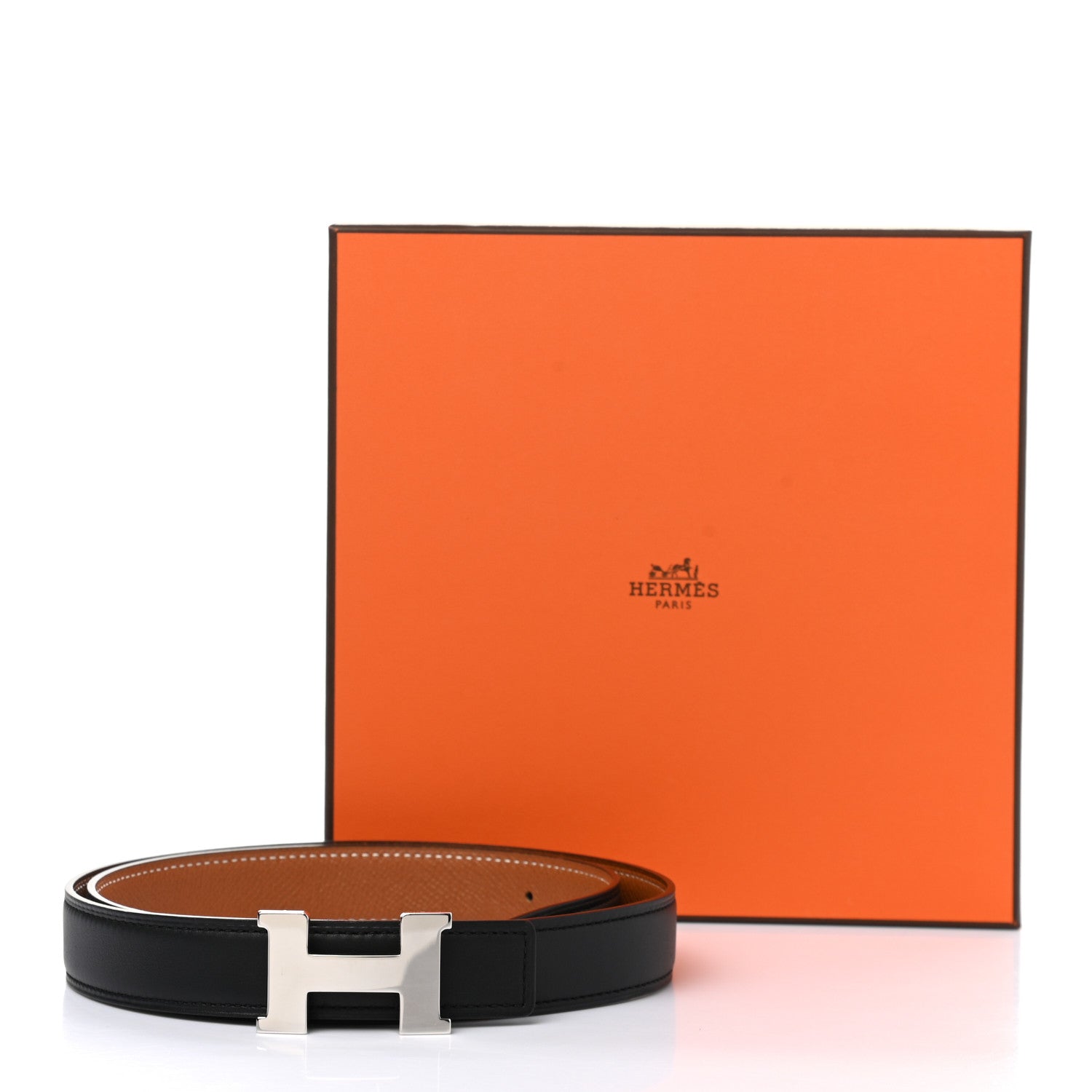 Hermes Swift Epsom 24mm Constance H Belt 80 Black Gold 7 of 7