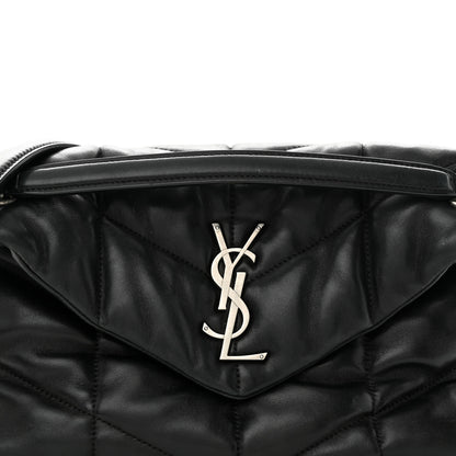 Saint Laurent Lambskin Quilted Small Loulou Puffer Monogram Chain Satchel Black 8 of 11