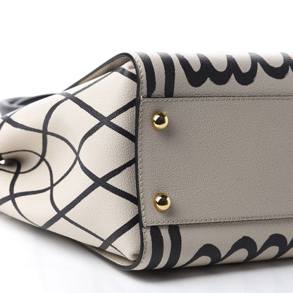 Burberry Soft Grain Calfskin L'oeil Print Medium Buckle Tote Limestone 6 of 12