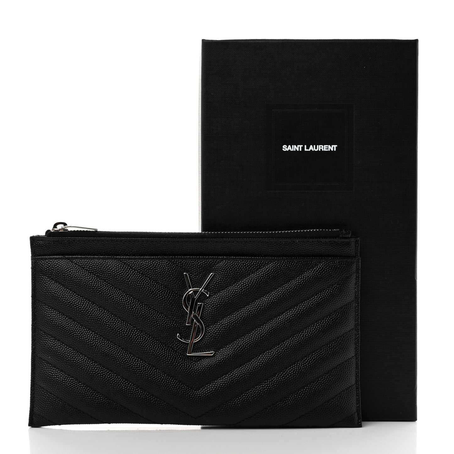 Grain De Poudre Chevron Monogram Bill Pouch Black