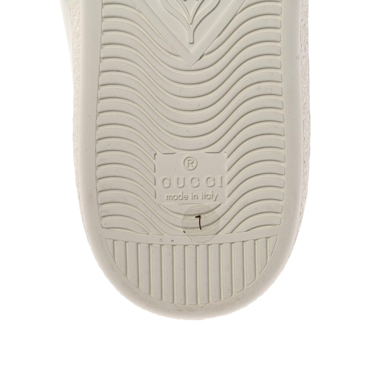 Calfskin Web Interlocking G Mens Ace Sneakers 7 White