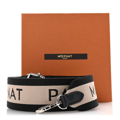 Moynat Canvas Calfskin Logo Strap Black Beige 7 of 7