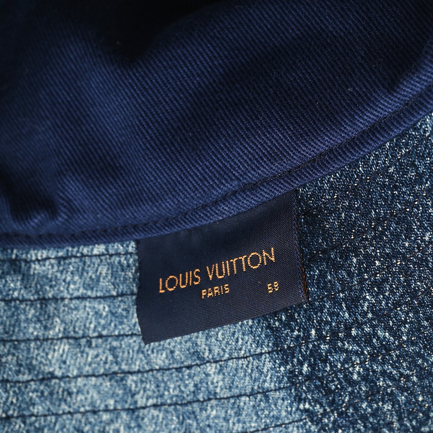 Denim Damier Chapeau Skater Bucket Hat 58 Blue