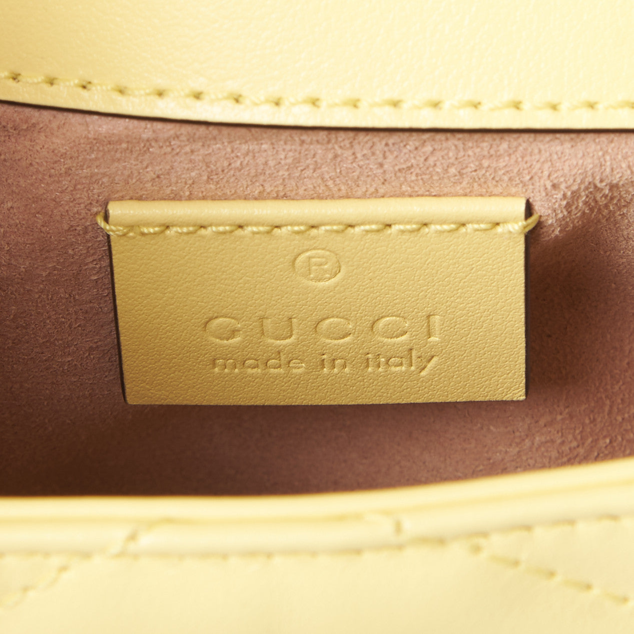 Gucci Calfskin Matelasse Super Mini GG Marmont Shoulder Bag Banana 8 of 10