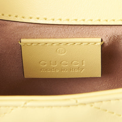 Gucci Calfskin Matelasse Super Mini GG Marmont Shoulder Bag Banana 8 of 10