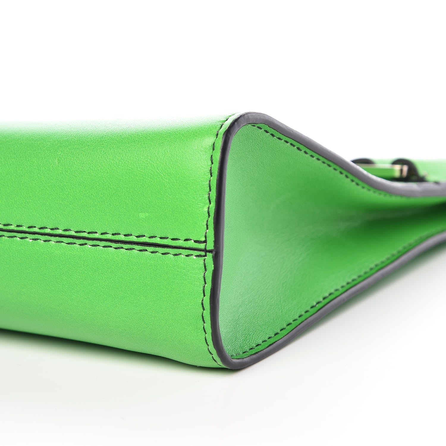 Lanvin Calfskin Krista Kim Reglisse Clutch Green Black 12 of 15