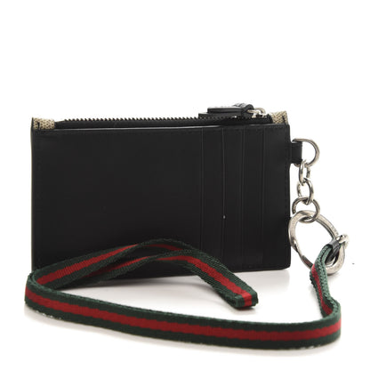 Gucci GG Supreme Monogram Bee Print Key Coin Case Card Holder Beige Black 3 of 6