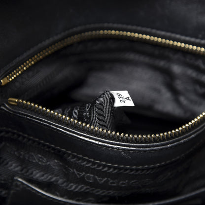 Prada City Calf Front Pocket Tote Black 8 of 9