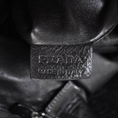 Prada Leather Large Tote Black Brown 8 of 10