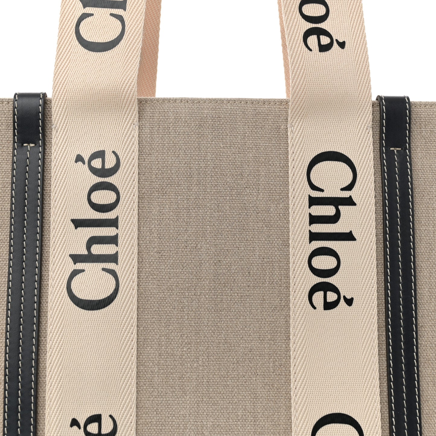 Cotton Calfskin Medium Woody Ribbon Tote White Blue