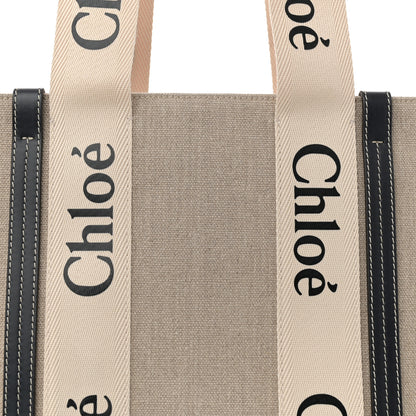 Chloe Cotton Calfskin Medium Woody Ribbon Tote White Blue 8 of 12