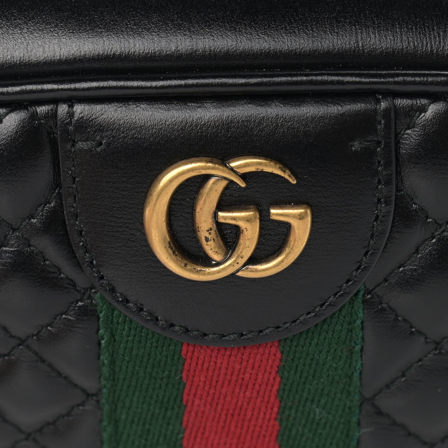 Gucci Calfskin Web Trapuntata Small GG Shoulder Bag Black 11 of 11