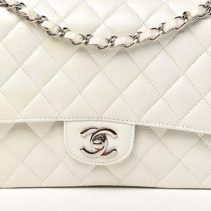 Chanel Caviar Quilted Medium Double Flap White 15 of 15