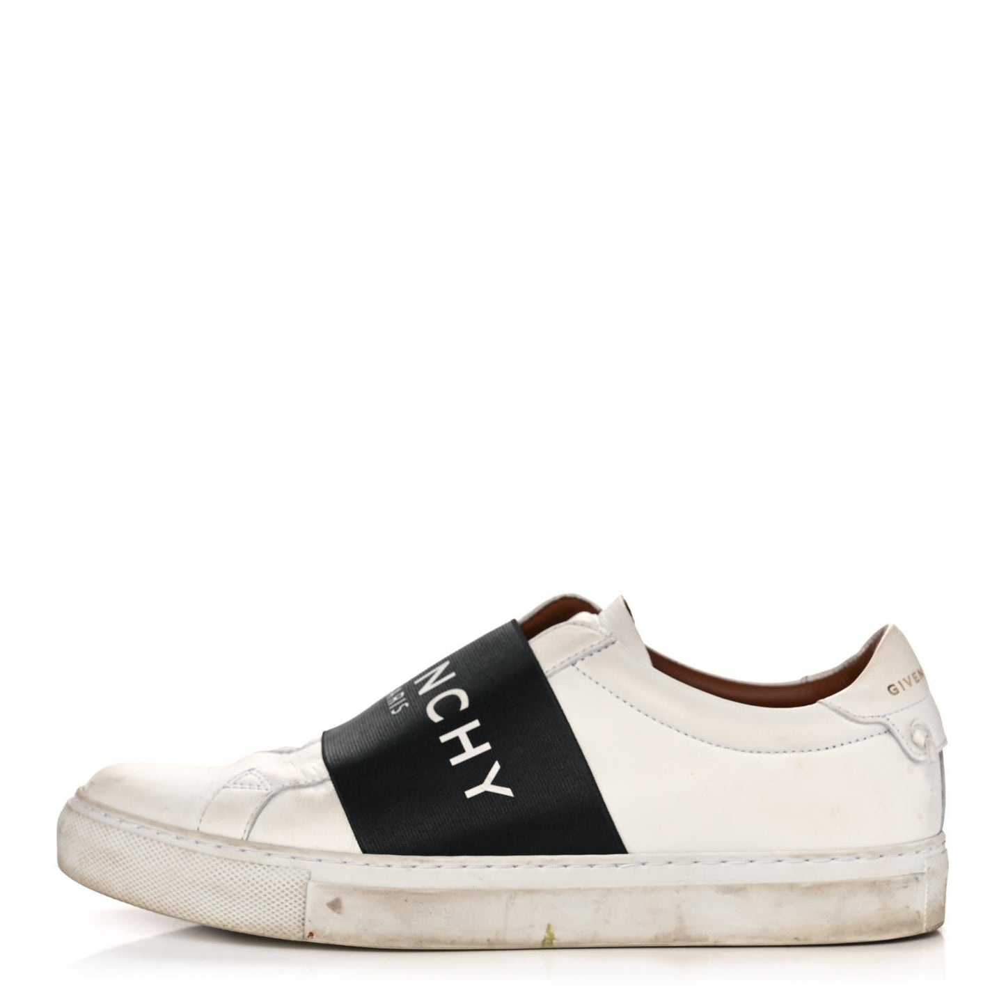 Calfskin Band Logo Womens Urban Street Sneakers 38.5 White Black