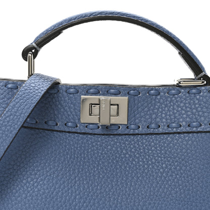 Fendi Cuoio Romano Selleria Petite Peekaboo I SEE U Satchel Blue 7 of 9